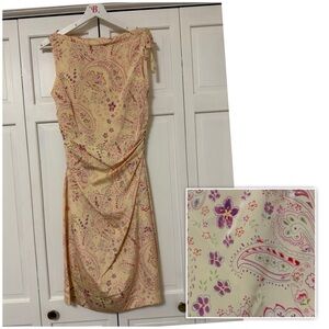 Y2K Kay Unger Silk Paisley Fairycore Floral Feminine Sleeveless Dress Size 10